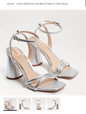 Sam Edelman Silver Kia Block Heels